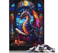 1000 Pieces Jigsaw Puzzle for Adults Dragon Reading Book Jigsaw Puzzles for Adults Paperboard Puzzles Decompressing Intellectual Educational Toy 38x26cm/1000pcs
