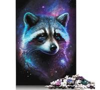 1000 Pieces Jigsaw Puzzle for Adults Galaxy Animal Raccoon Jigsaws Brain Exercise Challenge Puzzles Game Gift for 1000pcs (75x50cm)