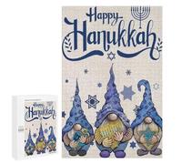 1000 Pieces Jigsaw Puzzle for Adults Happy Hanukkah Cute Gnome for Beginners Learning Puzzle Gifts for Boys and Girls Toys Wooden Puzzle Props Fun Games Family Decor Gifts