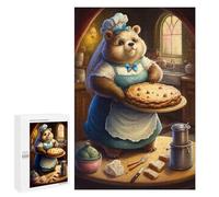 1000 Pieces Jigsaw Puzzle for Adults - Mama Bear's Raspberry Pancakes Funny Educational Learning Puzzle Toys for Girls and Boys 26 * 38cm