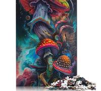 1000 Pieces Jigsaw Puzzle for Adults Psychedelic Mushrooms Jigsaws Brain Exercise Challenge Puzzles Game Gift for 1000pcs (75x50cm)