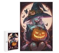 1000 Pieces Jigsaw Puzzle for Adults - Pumpkin Lamp Witch Puzzles - Halloween Funny Educational Puzzles,Toys for Boys and Girls 26 * 38cm
