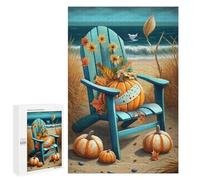 1000 Pieces Jigsaw Puzzle for Adults - Rainy Day at The Beach Splendid Autumn Puzzles - Pumpkin Thanksgiving Funny Challenging Puzzle Perfect for Game Nights 70 * 100cm