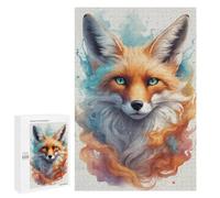 1000 Pieces Jigsaw Puzzle for Adults - Smokey Fox Puzzles Little Fox Watercolor Paintings Funny Educational Kids Puzzles,Children Puzzle Games Toys for Girls and Boys 70 * 100cm