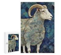 1000 Pieces Jigsaw Puzzle for Adults - Stained Glass Puzzles Suffolk Sheep Picture Farmhouse Print Artwork Funny Jigsaw Puzzles Learning & Funny Educational Toys Gift 50 * 70cm