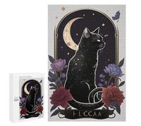 1000 Pieces Jigsaw Puzzle for Adults - Starry Sky Cat Vintage Rose Tarot Cards Puzzle Challenging Educational Toys Gifts for Home Kitchen Wall Decor Family Activities 70 * 100cm