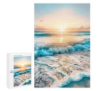1000 Pieces Jigsaw Puzzle for Adults - Sunset Ocean Waves Puzzles Beautiful Scenery Funny Puzzle, Seek And Find Activities, Travel Toys For Toddlers And Kids 70 * 100cm