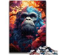 1000 Pieces Jigsaw Puzzle for Adults& Teens A Gorilla in The Flowers Family Fun Games Gifts for Friends And Family for Age 14+ 50x75cm