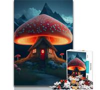 1000 Pieces Jigsaw Puzzle For Adults Teens A Mushroom Home Jigsaw,is Ideal As Gifts for The Whole Family Suitable for And 14 (size 38x26cm)