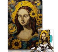 1000 Pieces Jigsaw Puzzle for Adults& Teens Abstract Mona Lisa,Stress Reliever Staycation Kill Time Wishlist with Santa Claus (75x50cm)