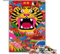 1000 Pieces Jigsaw Puzzle for Adults& Teens Abstract Tiger, Decompressing Intellectual Educational Toy Is Ideal As Gifts for The Whole Family (Size 26x38cm)