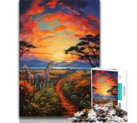 1000 Pieces Jigsaw Puzzle For Adults Teens Africa Savannah Puzzles for Adults,Relax Games Is Ideal As A Gift for The Whole Family 26x38cm