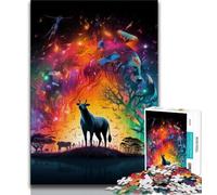 1000 Pieces Jigsaw Puzzle for Adults& Teens African Animals Teenager Puzzles,Family Entertainment Toys with Matching Poster And Trivia Sheet (size 38x26cm)