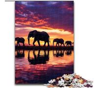 1000 Pieces Jigsaw Puzzle for Adults& Teens African Elephant, Decompressing Intellectual Educational Toy Birthday Present, Gifts, Wall Art (Size 50x75cm)