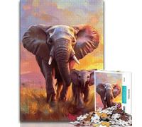 1000 Pieces Jigsaw Puzzle For Adults Teens African Elephant,Toys Educational Games Stress Relieving Great Gifts And Toys (75x50cm)