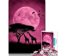 1000 Pieces Jigsaw Puzzle for Adults& Teens African Giraffe Teenager Puzzles,Family Entertainment Toys with Matching Poster And Trivia Sheet (size 75x50cm)