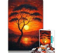 1000 Pieces Jigsaw Puzzle for Adults& Teens African Grasslands 1000 Piece Puzzle,with Matching Poster And Trivia Sheet for Ages 14+ 50x75cm