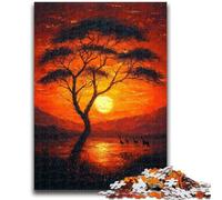 1000 Pieces Jigsaw Puzzle for Adults& Teens African Grasslands Challenging Game And Family Play A Work of Art for Age 14 50X75CM