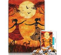 1000 Pieces Jigsaw Puzzle for Adults& Teens African Woman Dancing Adult Jigsaw,Birthday Present, Gifts, Wall Art for Age 14 Years Up 75x50cm