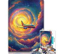 1000 Pieces Jigsaw Puzzle For Adults Teens Airplane in The Clouds 1000 Piece Puzzle,Educational Games Home Decoration Suitable for Desktop Decoration 26x38cm