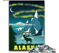 1000 Pieces Jigsaw Puzzle For Adults Teens Alaska City Travel Art,Family Entertainment Toys Is Ideal As A Gift for The Whole Family 50x75cm
