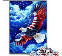1000 Pieces Jigsaw Puzzle for Adults& Teens American Flag Eagle, Learning Educational for Is Ideal As A Gift for The Whole Family (Size50x75cm)