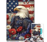 1000 Pieces Jigsaw Puzzle For Adults Teens American Flag Eagle Teenager Puzzles,Educational Toy Funny Family Games Unique Home Decor 26x38cm