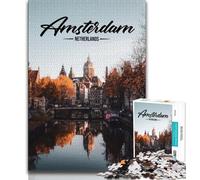 1000 Pieces Jigsaw Puzzle For Adults Teens Amsterdam,Help The Brain Exercise Addictive Toys to Cultivate Patience Wall Decoration (38x26cm)