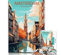 1000 Pieces Jigsaw Puzzle for Adults& Teens Amsterdam Netherlands,Educational Games Home Decoration Educational Game for Birthday,Chrismas (75x50cm)