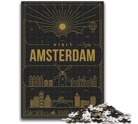 1000 Pieces Jigsaw Puzzle for Adults& Teens Amsterdam Netherlands Stress Reliever Difficult Challenge Enhance Love between Couples (size 38x26cm)