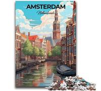 1000 Pieces Jigsaw Puzzle for Adults& Teens Amsterdam Netherlands Stress Reliever Difficult Challenge Enhance Love between Couples (size 38x26cm)