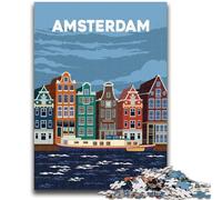 1000 Pieces Jigsaw Puzzle For Adults Teens Amsterdam Netherlands Teenager Jigsaw,Classic Educational Games Beautiful Decoration (50x75cm)
