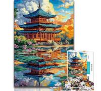 1000 Pieces Jigsaw Puzzle for Adults& Teens Ancient Chinese Temple Teenager Jigsaw,Suitable for Desktop Decoration for And Age 14 (size 38x26cm)