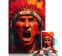 1000 Pieces Jigsaw Puzzle For Adults Teens Angry Native American, Learning Educational Toys,for Is Ideal As A Gift for The Whole Family for And 14 Years Old 38x26cm