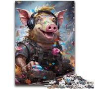 1000 Pieces Jigsaw Puzzle For Adults Teens Animal Art Pig 1000 Piece Puzzle,Educational Toys & Games for Adults And Teenagers (75x50cm)