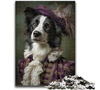 1000 Pieces Jigsaw Puzzle For Adults Teens Animal Border Collie for Age 14+ Challenging To Complete But Fun And Humorous Great Gifts And Toys 50x75cm