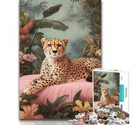 1000 Pieces Jigsaw Puzzle for Adults& Teens Animal Cheetah 1000 Piece Jigsaw,Challenging Game Gifts for Is Ideal As A Gift for The Whole Family 50x75cm