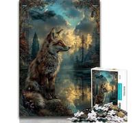 1000 Pieces Jigsaw Puzzle For Adults Teens Animal Fox Art Puzzles for Adults,Stress Reliever Staycation Kill Time Home Decoration Toys (size 38x26cm)