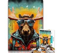1000 Pieces Jigsaw Puzzle for Adults& Teens Animal Moose,Educational Games Home Decoration for Is Ideal As A Gift for The Whole Family (75x50cm)