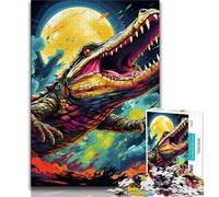 1000 Pieces Jigsaw Puzzle For Adults Teens Animal Nile Crocodiles,Help The Brain Exercise Addictive Toys to Cultivate Patience Wall Decoration (38x26cm)
