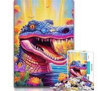 1000 Pieces Jigsaw Puzzle for Adults& Teens Animal Nile Crocodiles,Learning Educational Toys Family Games Educational Game for Birthday,Chrismas (75x50cm)