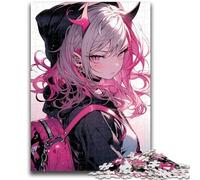 1000 Pieces Jigsaw Puzzle for Adults& Teens Anime Demon Girl Learning Educational Toy for Is Ideal As A Gift for The Whole Family 26x38cm