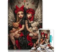 1000 Pieces Jigsaw Puzzle For Adults Teens Anime Evil Girl,Stress Reliever Difficult Challenge Every Piece Is Unique - Challenging Family Fun Game 38x26cm