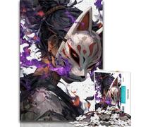 1000 Pieces Jigsaw Puzzle for Adults& Teens Anime Fox Mask Boy,Educational Games Home Decoration for Is Ideal As A Gift for The Whole Family (38x26cm)