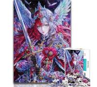 1000 Pieces Jigsaw Puzzle for Adults& Teens Anime Girl Warrior,Stress Reliever Staycation Kill Time Wishlist with Santa Claus (75x50cm)