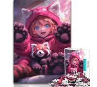 1000 Pieces Jigsaw Puzzle for Adults& Teens Anime Red Panda Girl 1000 Piece Puzzle,Challenging Family Activity Games DIY Toy for Home Wall Decor Gifts (size 38x26cm)