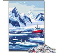 1000 Pieces Jigsaw Puzzle For Adults Teens Antarctica Landscape with Penguins, Toys Educational Games Stress Relieving Parent-child Interaction 50x75cm