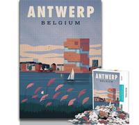 1000 Pieces Jigsaw Puzzle For Adults Teens Antwerp,Help The Brain Exercise Addictive Toys to Cultivate Patience Wall Decoration (75x50cm)