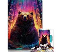 1000 Pieces Jigsaw Puzzle for Adults& Teens Art Animal Bear,Educational Games Home Decoration for Is Ideal As A Gift for The Whole Family (75x50cm)