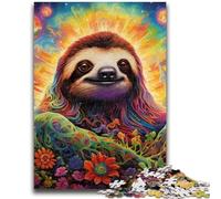 1000 Pieces Jigsaw Puzzle For Adults Teens Art Animal Sloth Puzzles for Teenagers,Stress Reliever Staycation Kill Time Enhance Love between Couples (38x26cm)